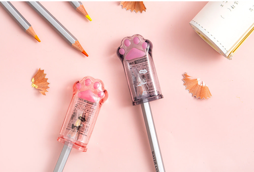 Kawaii Cat Paw Shaped Pencil Sharpener Stationery Kids Gift  Cute School Supplies  Korean Stationery Beauty World Shop
