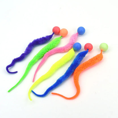 Cat interactive toys Tickle Cat Colorful bouncing ball Pet supplies Puzzle teasing indoor cat worm caterpillar elastic toy Beauty World Shop