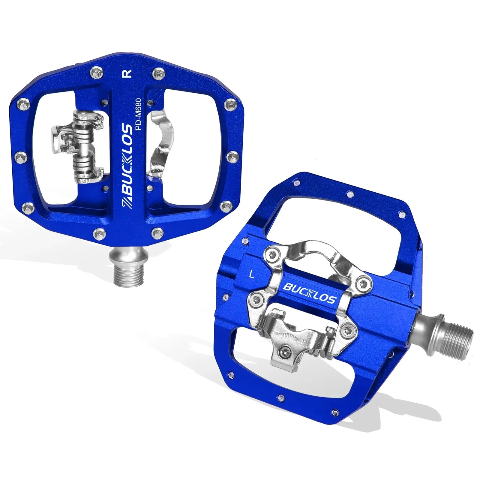 BUCKLOS Mountain Bike Pedals 3 Sealed Bearing PD-M680 Dual Clipless Flat & Lock Pedal Aluminum Cycling Pedals Fit Shimano SPD Beauty World Shop