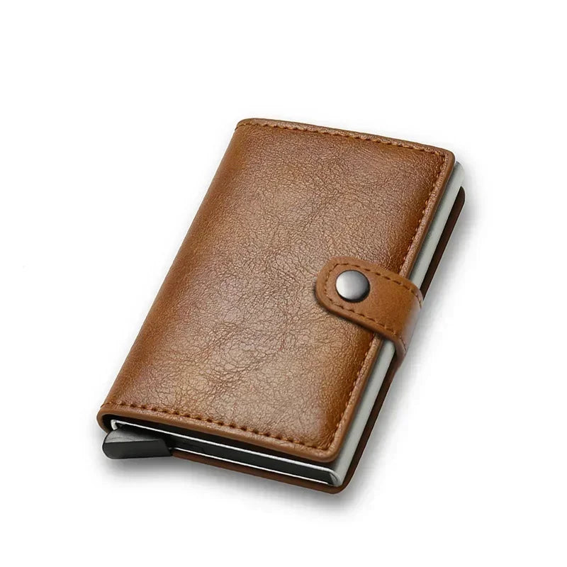 Rfid Credit Card Holder Men Wallets Luxury Small Smart Wallet Metal Business Mini Cardholder Case Women Minimalist Walet for Men Beauty World Shop