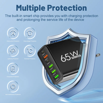 USB Charger 65W Mobile Phone Charger Fast Charging For Xiaomi Samsung Huawei P70 Travel Charger Adaptor For iPhone Quick Charger Beauty World Shop