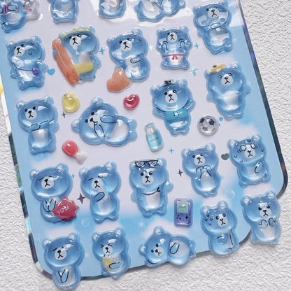 NEKONI Cute Animals Seal Bear Penguin 3D Stickers Scrapbooking DIY Journaling Stationery Diary Cute Stickers School Supply Beauty World Shop