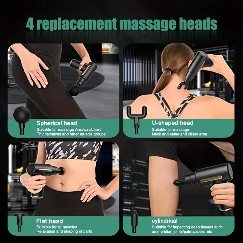 Portable Button Fascia Gun Deep Tissue Massage Mini Lightweight and Adjustable Speed Massage Equipment Suitable for the Body Beauty Fashion