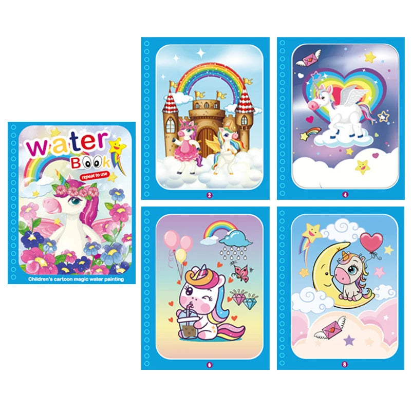 NEW Kids Magic Water Drawing Books Coloring Books Painting Toys for Kids Birthday Christmas New Year Gift for Boys and Girls Beauty Fashion
