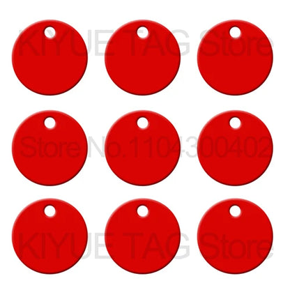 Wholesale 100Pcs Aluminum Round Dog ID Tags Name Plate Anodizing Label Tags Chain Hanging Keys Personalized Name ID Tag Beauty World Shop