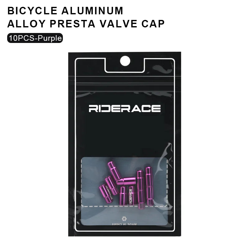 RIDERACE Bicycle Tire Valve Cap Aluminum Alloy CNC MTB Road Bike Tube Tyre Gas Nozzle Cover for FV Presta Valve Dustproof Beauty World Shop