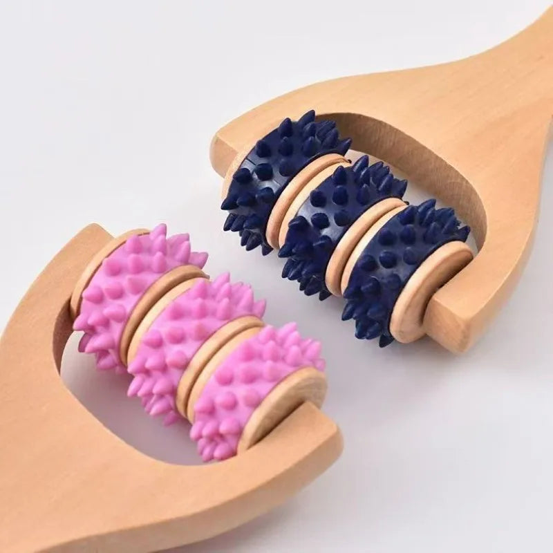 Wooden Massage Roller Set | Handheld Body & Foot Massager for Neck Back Legs | Muscle Relief Tool for Home & Office Use Beauty World Shop