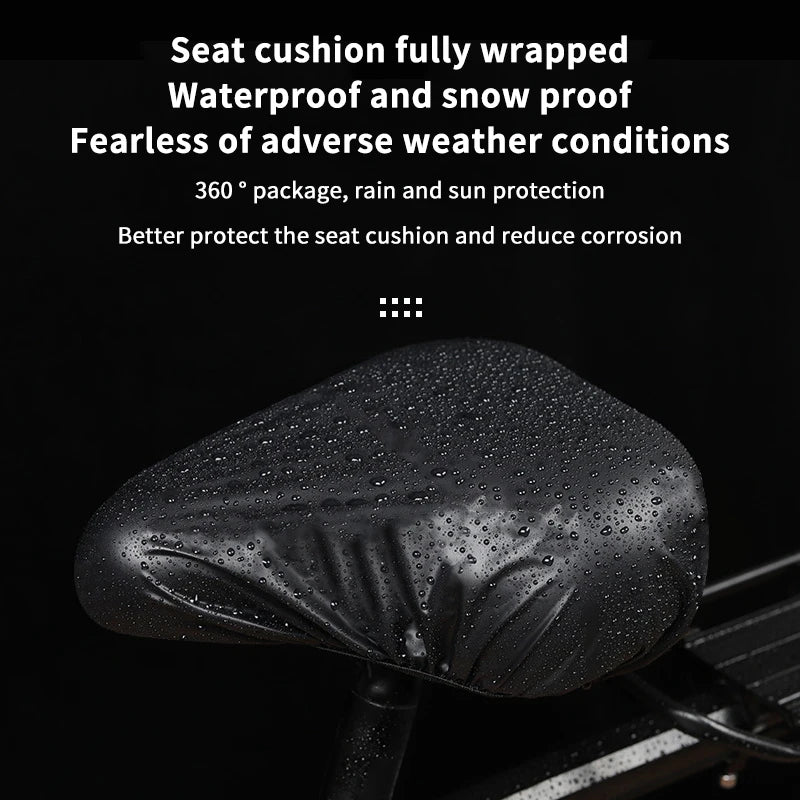 1Pc Portable Bicycle Cushion Cover Waterproof Bike Seat Rain Cover High Quality Ultralight Elastic Seat Cover 23x25cm Black Beauty World Shop
