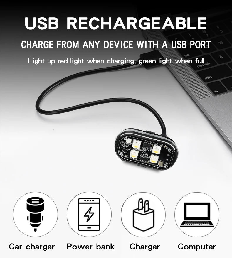 Wireless Light Aircraft Airplane Helicopter Warning Lights RGB Led Strobe lights Motorcycle Lights LED Flash with USB Charging Beauty World Shop
