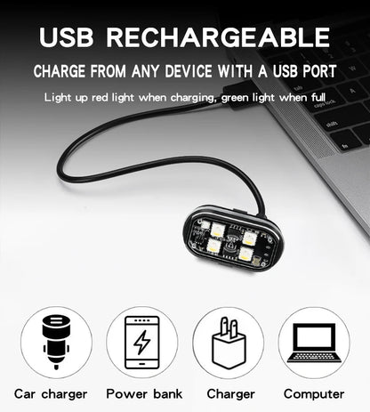 Wireless Light Aircraft Airplane Helicopter Warning Lights RGB Led Strobe lights Motorcycle Lights LED Flash with USB Charging Beauty World Shop