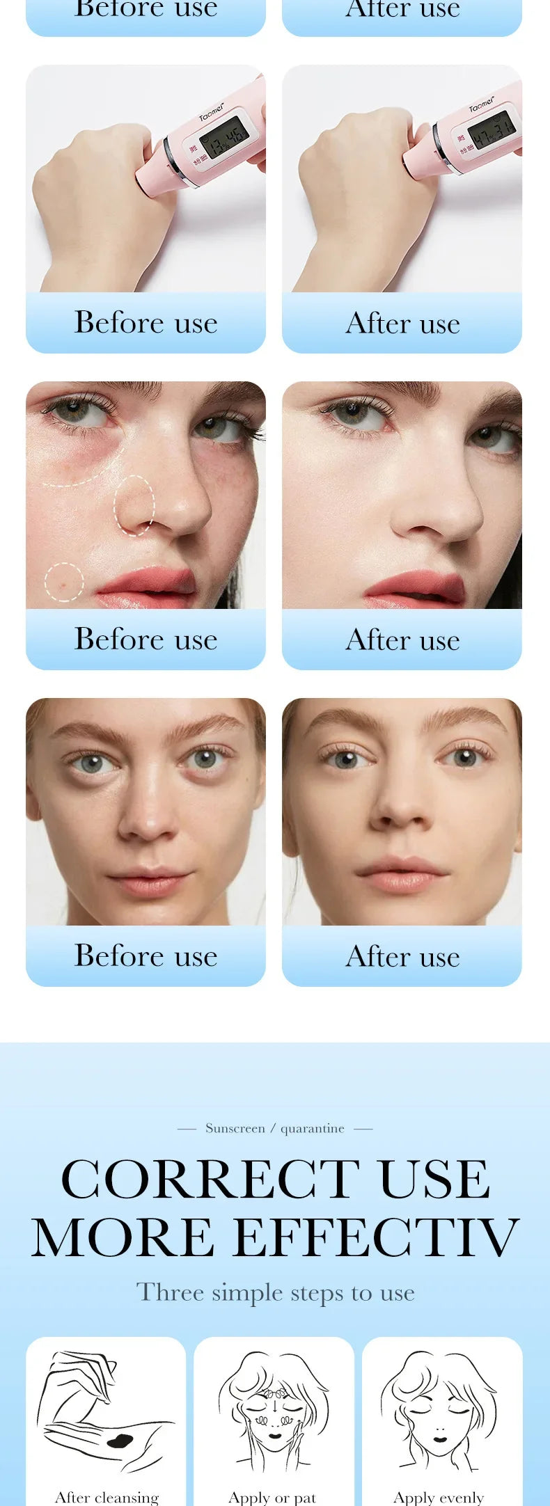 Face Makeup Primer Tri-color Cream Contour Color Isolation Waterproof Makeup Foundation Natural Makeup Base Cream 40g Beauty World Shop