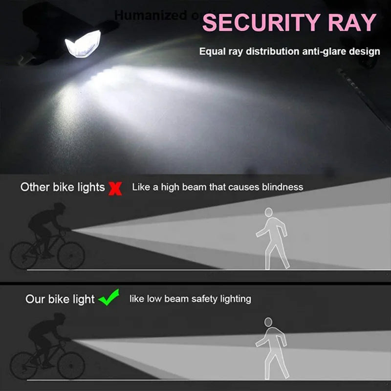 Bike Light Set Front Light with Taillight USB Rechargeable Easy to Install 3 Modes Bicycle Accessories for the Bicycle Road MTB Beauty World Shop
