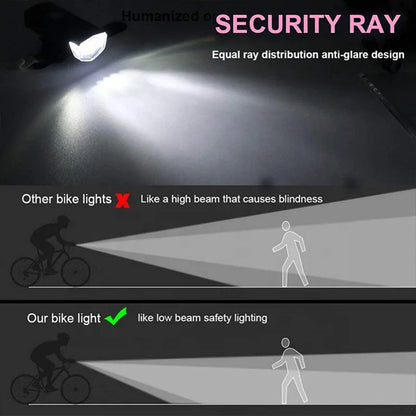 Bike Light Set Front Light with Taillight USB Rechargeable Easy to Install 3 Modes Bicycle Accessories for the Bicycle Road MTB Beauty World Shop