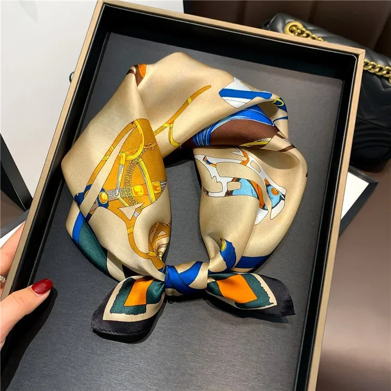 Scarf 100% Silk Bandana Women Square Scarves Wrap Kerchief Spring Fashion Luxury High Quality Headband Hijab Shawls 2026 Beauty World Shop