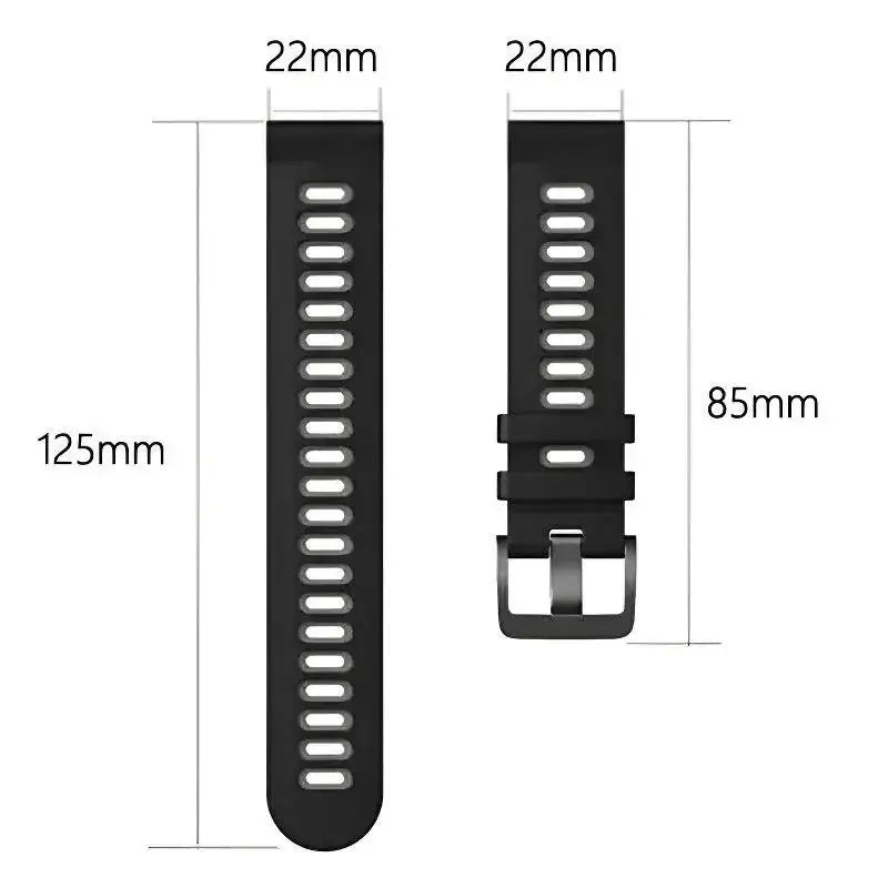 Case+Strap Compatible for Garmin Forerunner 965 Strap 22mm Two Tone Sports Silicone Band Soft Hollow Protector Cover (wihtout fi