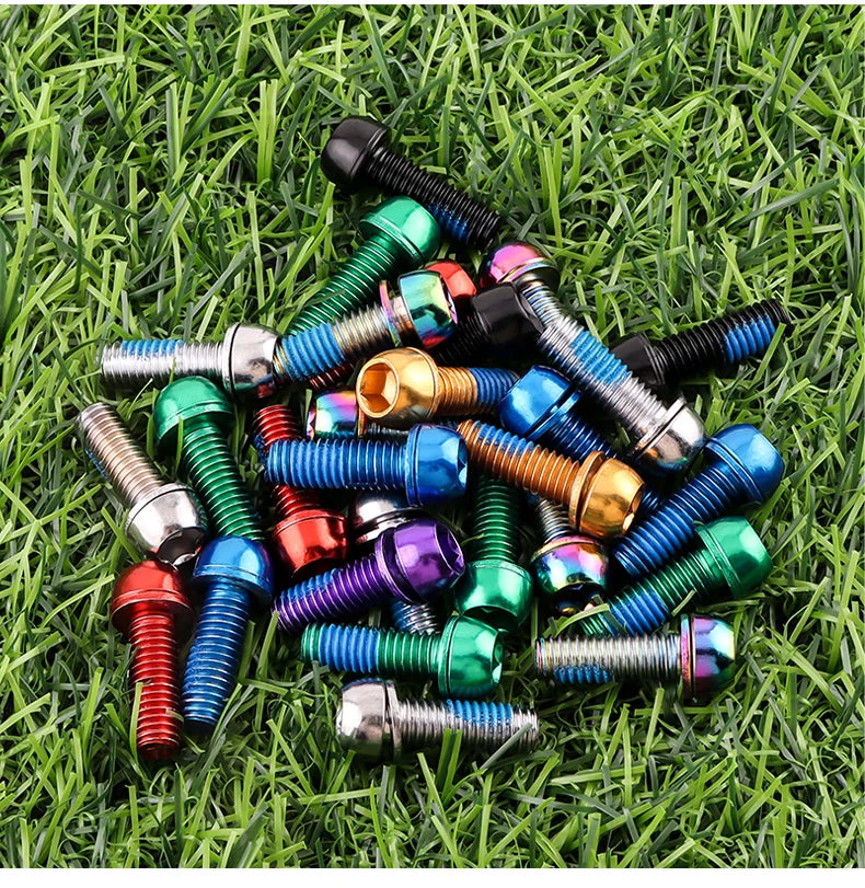 MUQZI 6pcs M6x17mm Disc Brake Caliper Bolts Bike Stem Bolt MTB Crank Arm Screw With Washer Bicycle Parts Beauty World Shop