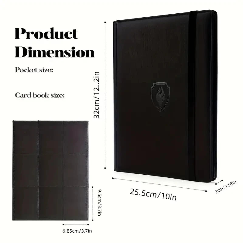 9 Pocket Card Binder, 360 Trading Card Holder Book, Premium PU Cover Zip Binder For Cards, Durable Side Loading Card Fold Beauty World Shop