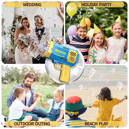 40 Hole Rocket Launcher Handheld Portable Electric Automatic Bubble Gun Party Birthday Gift Toy(without Bubble Water) Beauty Fashion
