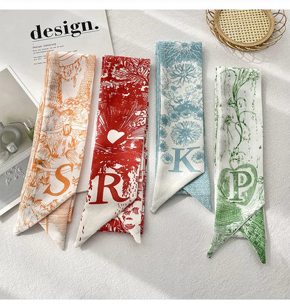 26 Letters Tarot Constellation Bag Scarf Twill Silk Scarves Women New Neckerchief Hair Headbands Beauty World Shop