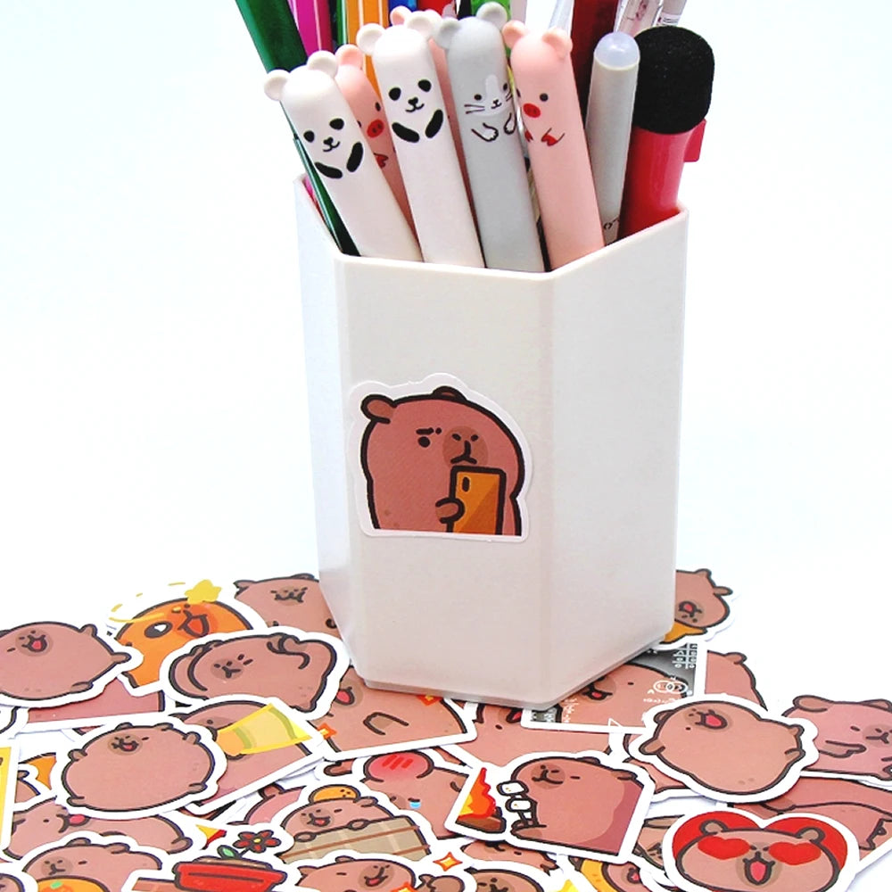 10/50/100pcs Capybaras Stickers Cartoon Cute Decals Toy Stationery Guitar Phone Bicycle Laptop Luggage Car Graffiti Kids Sticker Beauty World Shop