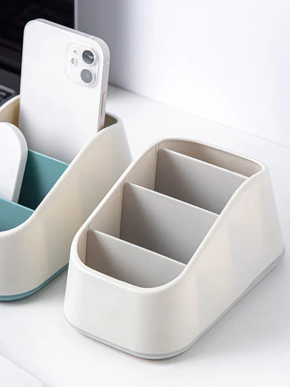 Remote Control Holder 4 Slot Desktop Storage Box Tv Remote Control Phone Trapezoidal Basket Stationery Organizer Case Home Hotel Beauty Trend Shop