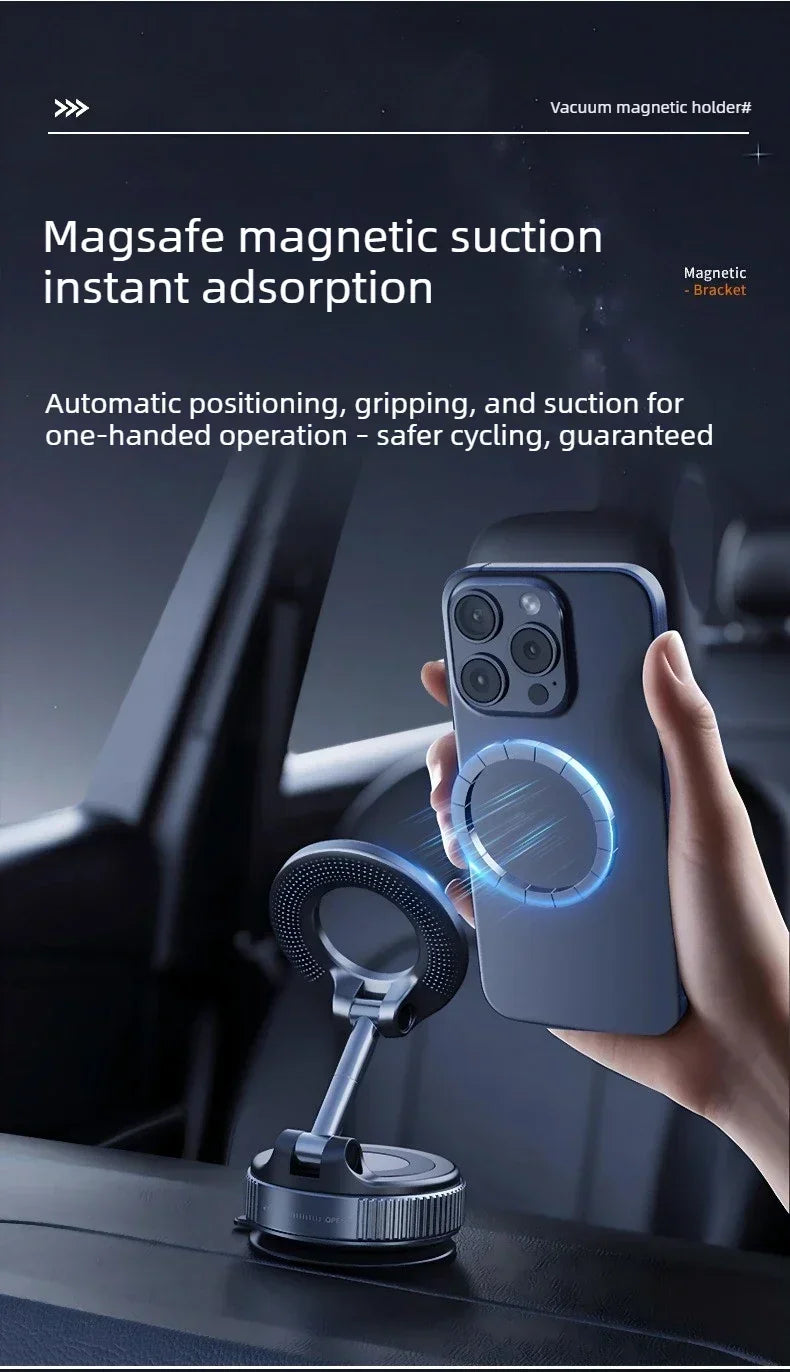 MagSafe Car Phone Mount, Ultra-Stable Magnetic Holder, 360° Rotation for IPhone Android Sleek Minimalist Dashboard Stand Beauty World Shop