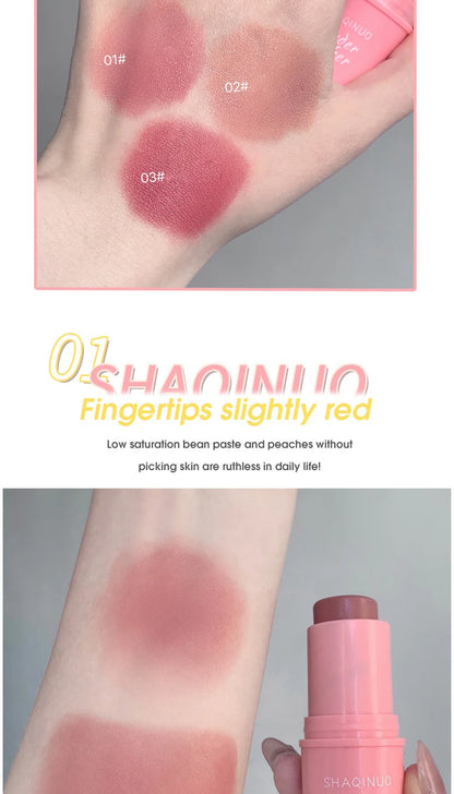 SHAQINUO Energizing Blush Stick - Natural Matte Finish, Creamy Texture, Easy to Blend for a Youthful Glow Beauty World Shop