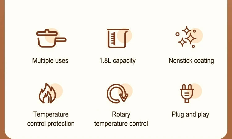 Multi Cookers Electric Pot Household Non-stick Pan Hot Pot Rice Cooker Cooking Appliances Electric Rice Cooker Beauty World Shop
