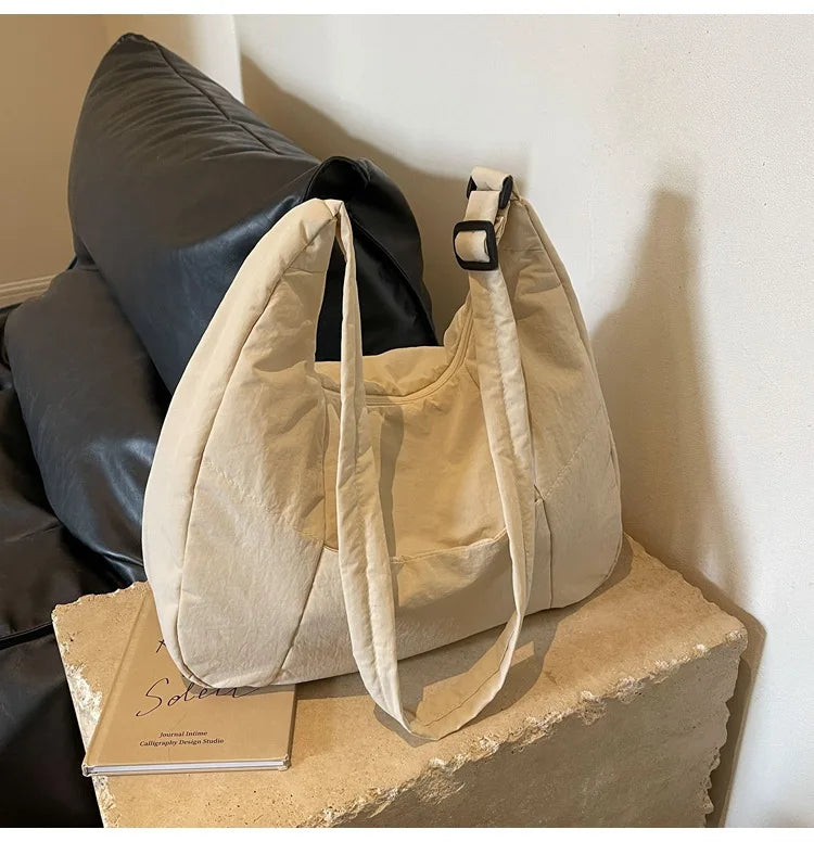 Trendy Women's Soft Cloth Shoulder Bag Solid Color Student 2026 Spring Y2k Casual Style Big Handbags Crossbody Bags for Women Beauty World Shop