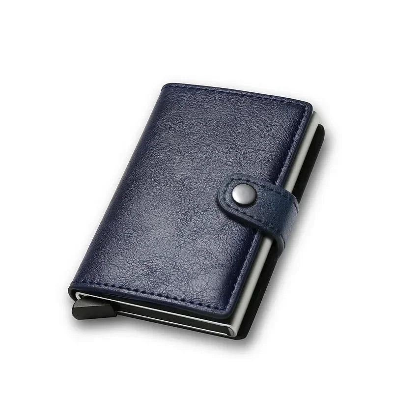 Rfid Credit Card Holder Men Wallets Luxury Small Smart Wallet Metal Business Mini Cardholder Case Women Minimalist Walet for Men Beauty World Shop