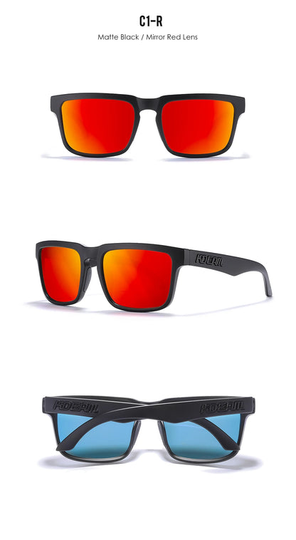 KDEAM Men's Polarized Sunglasses Square Casual Outdoors Sun Glasses Women Unisex Sunglass For Couple With Zipper Case Beauty World Shop