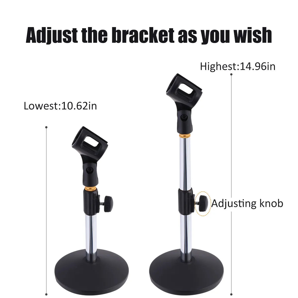 Portable Mic Stand Professional Pedestal Feet Adjustable Desk Holder Bracket Speech Live Fixing Frame Microphone Bracket Beauty World Shop