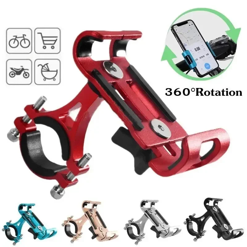 360 Rotate Metal Motorcycle Bicycle Phone Holder Aluminum Alloy Anti-slip Bracket Support GPS Clip Bike Phone Stand for iPhone Beauty World Shop