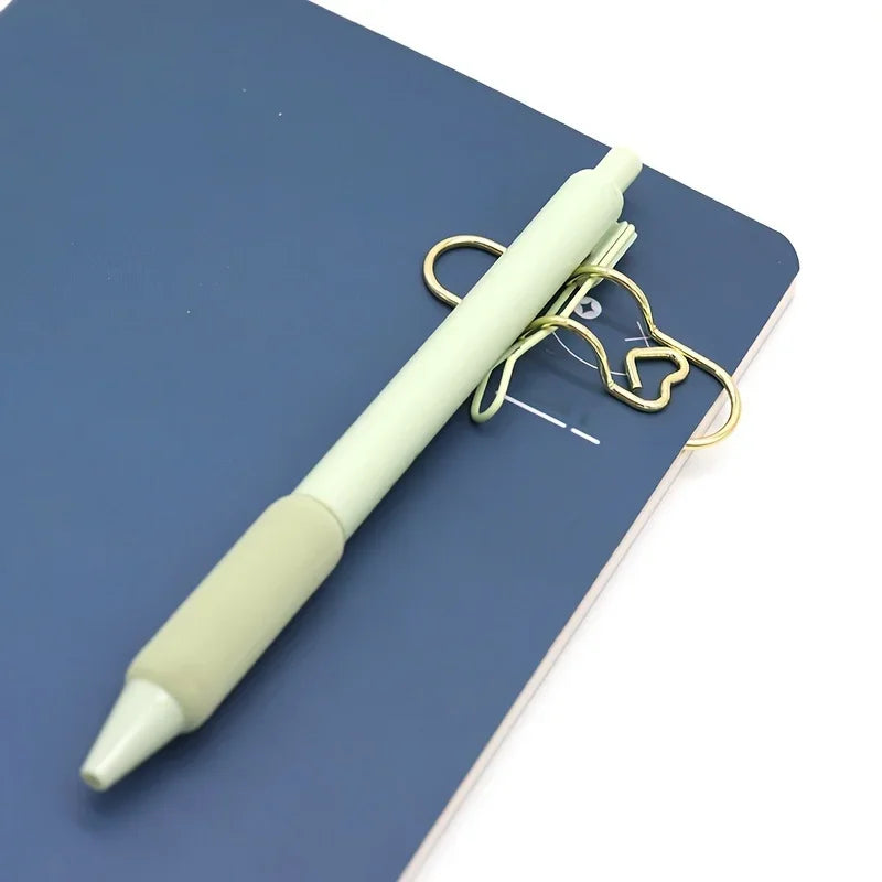 4Pcs Multifunctional Love Pen Clip, Portable Hanging Pen Button Fixed Seat Paper Clip for Notebook Stationery Accessories Beauty World Shop