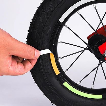 Reflective Tire Sticker Safety Sticker Color Kids Balance Bike Reflective Sticker Wheel Decal Bike Accessories Beauty World Shop