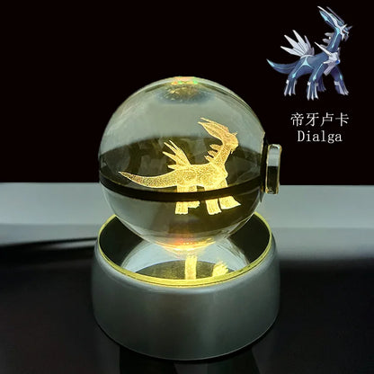 Pokemon Crystal Ball Pikachu Gengar Eevee Mewtwo Lacario Anime Game Pokeball Led Night Light Base Kids Birthday Gift Home Decor Beauty World Shop