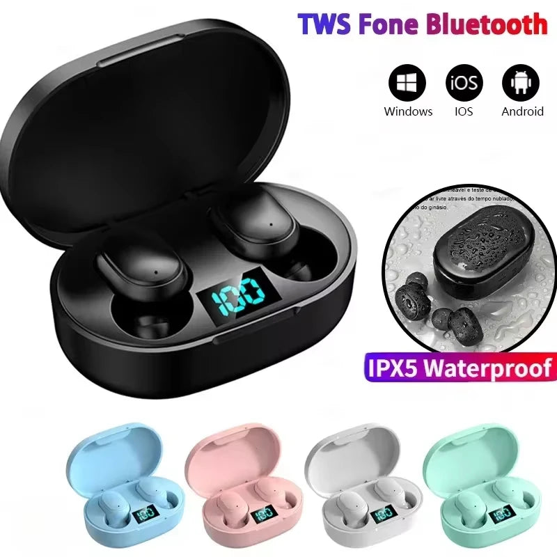 E6S Wireless Bluetooth Earphones TWS Bluetooth Headset Wireless Earbuds Noise Cancelling Earphones with Microphone Headphones Beauty World Shop