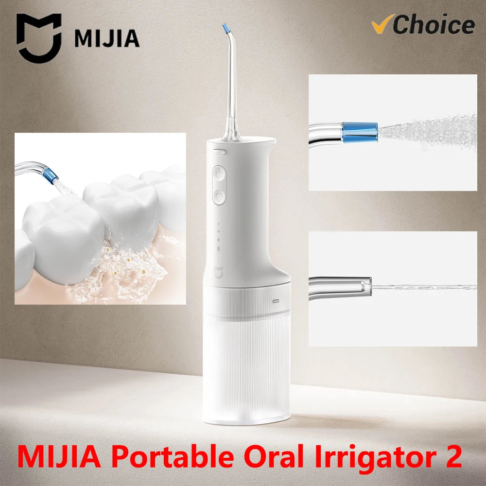 2025 New MIJIA Portable Oral Irrigator 2 Dental Teeth Whitening Flosser bucal tooth Cleaner vibration waterpulse Water Thread Beauty World Shop