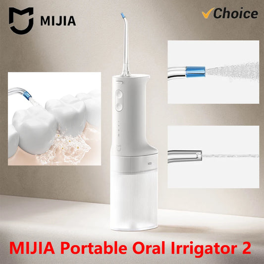2025 New MIJIA Portable Oral Irrigator 2 Dental Teeth Whitening Flosser bucal tooth Cleaner vibration waterpulse Water Thread Beauty World Shop