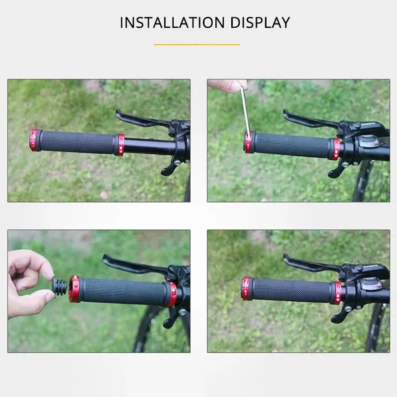 MTB Bicycle Rubber Grips Alloy Lock Bilateral Lock Handlebar Grips Anti Slip Cycling Handlebar Sleeve BMX Bicycle Accessories Beauty World Shop