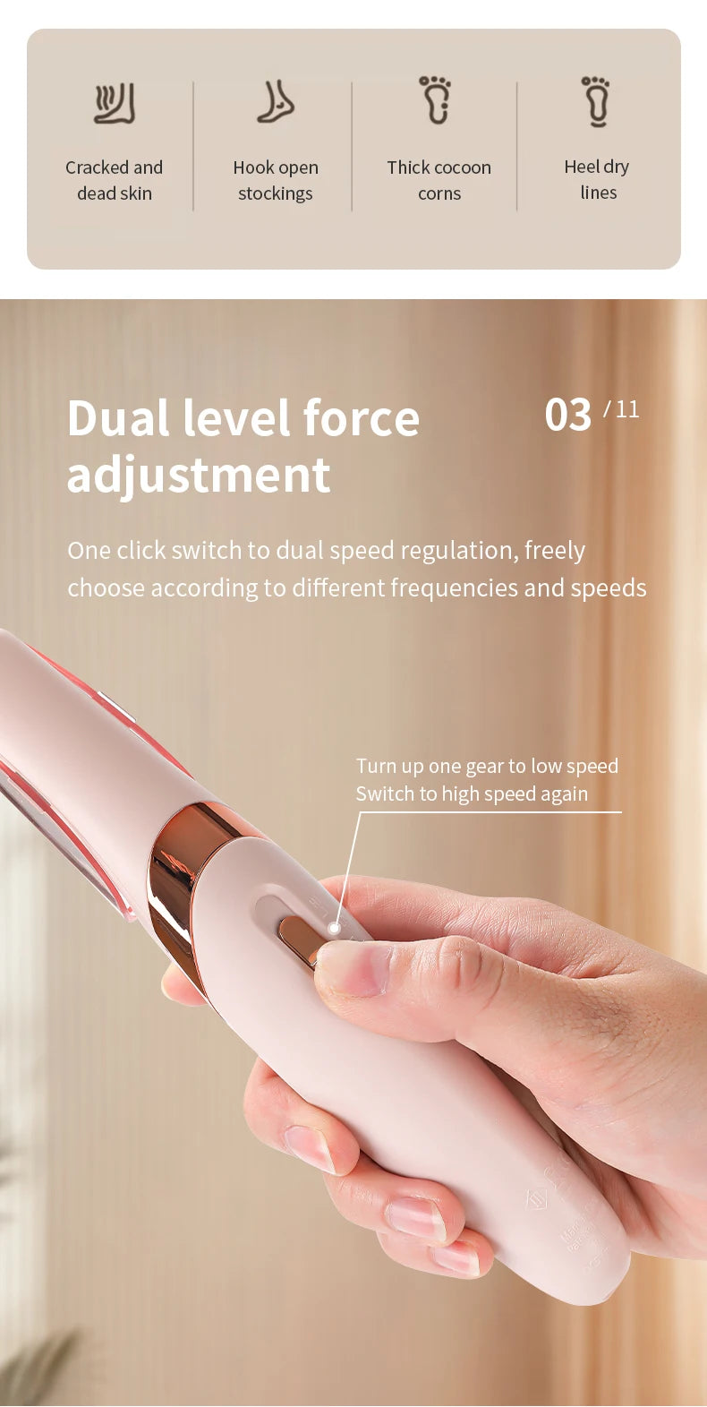 HOMEFISH Electric Foot Grinder Automatic Foot Callus Rubbing Pedicure Dead Skin Callus Remover for  Foot Beauty Machine Beauty World Shop