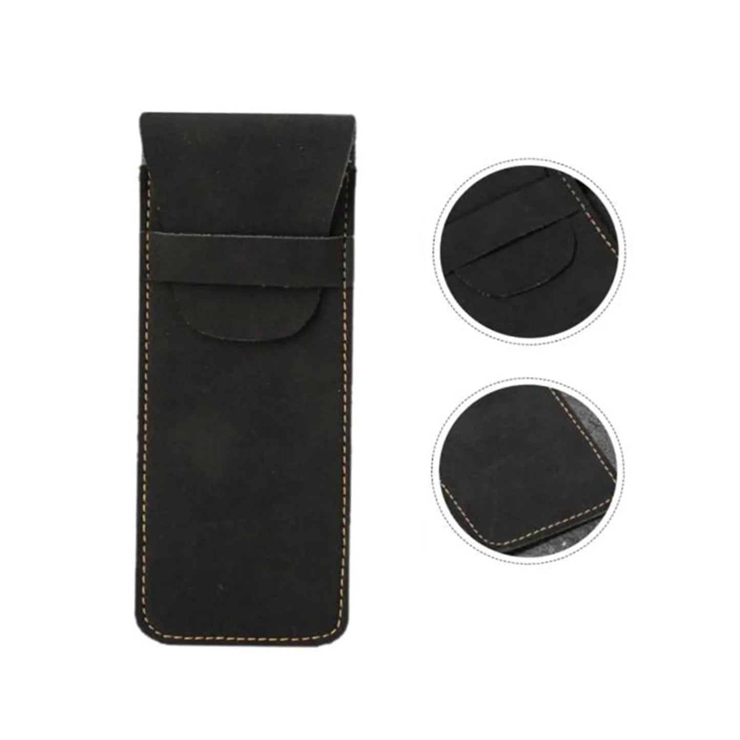 Vintage Frosted PU Leather Flap Pen Case High-end Fountain Pen Protective Sleeve Large Capacity Double Set of Pen Case Beauty World Shop