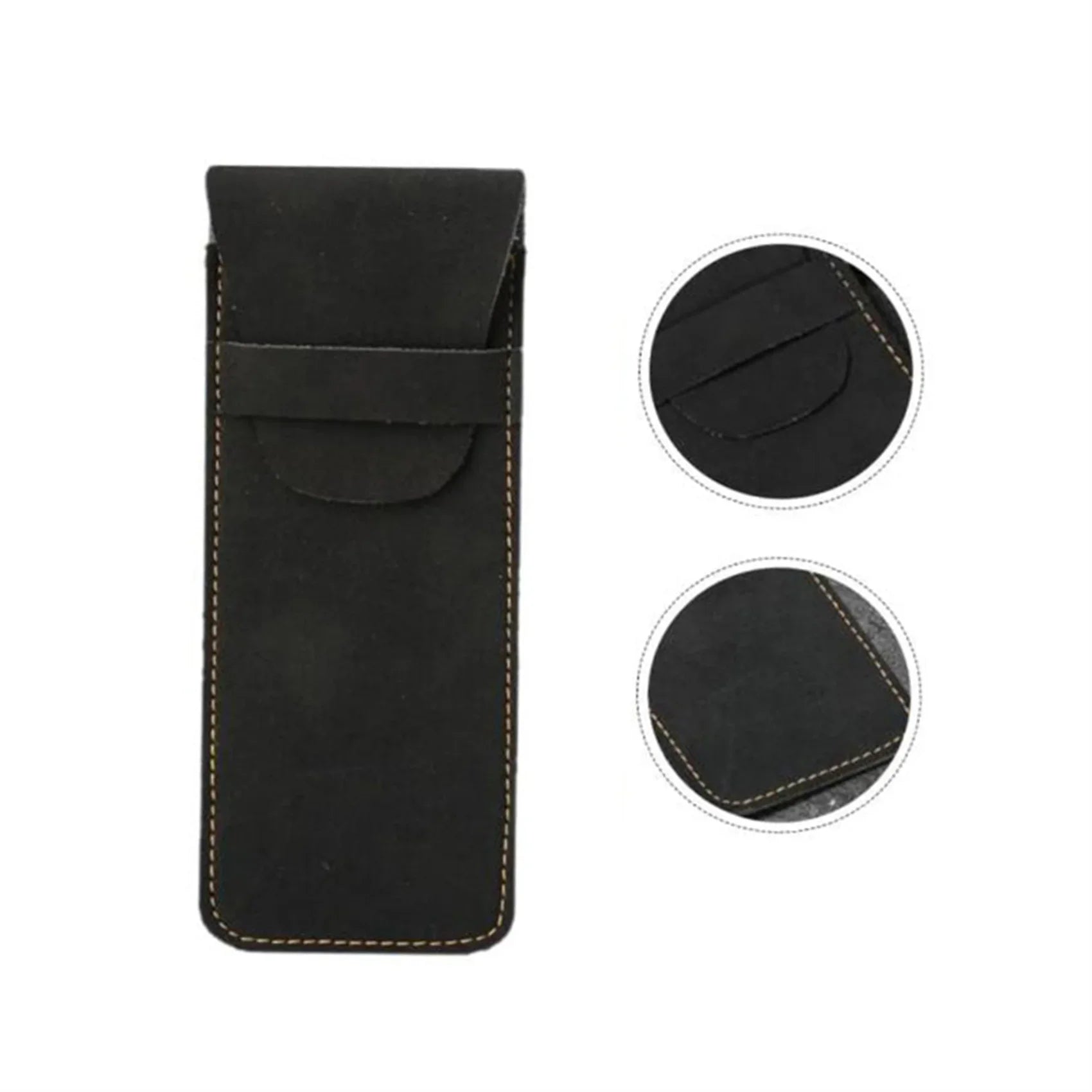Vintage Frosted PU Leather Flap Pen Case High-end Fountain Pen Protective Sleeve Large Capacity Double Set of Pen Case Beauty World Shop