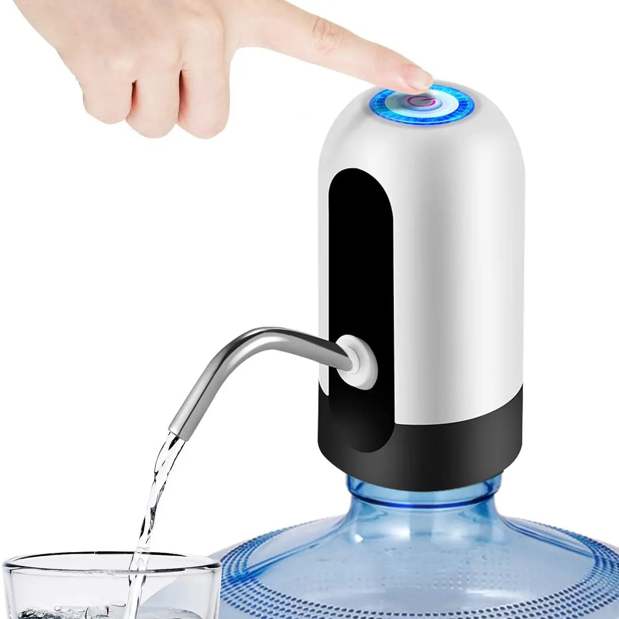 1pcWhite/Black Water Bottle Pump USB Charging Auto Switch Drinking Dispenser Charging One Click Auto Switch Drink Pump Dispenser Beauty World Shop