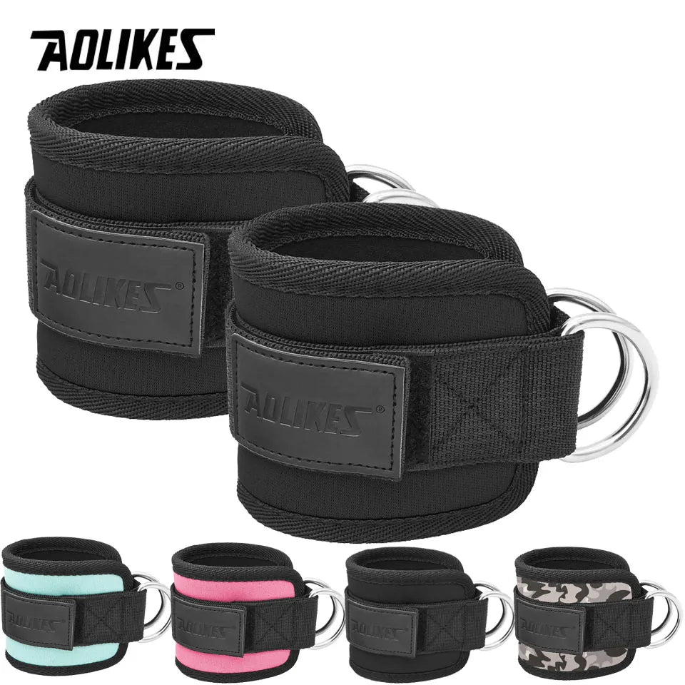 AOLIKES Adjustable Padded Ankle Wrist Cuffs Padded Straps D-Ring Glute Kickback for Cable Machine, Ideal for Glutes Exercises Beauty World Shop