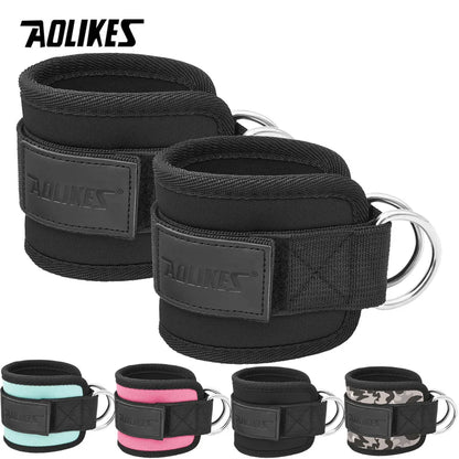 AOLIKES Adjustable Padded Ankle Wrist Cuffs Padded Straps D-Ring Glute Kickback for Cable Machine, Ideal for Glutes Exercises Beauty World Shop