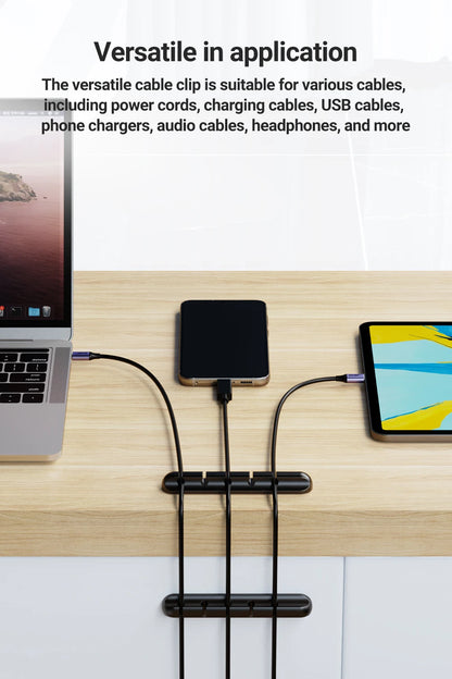 Adhesive Cable Holder Clips Cord Management Wire Organizer for Desktop USB Charging Cable Nightstand Power Cord Mouse Cable Beauty World Shop