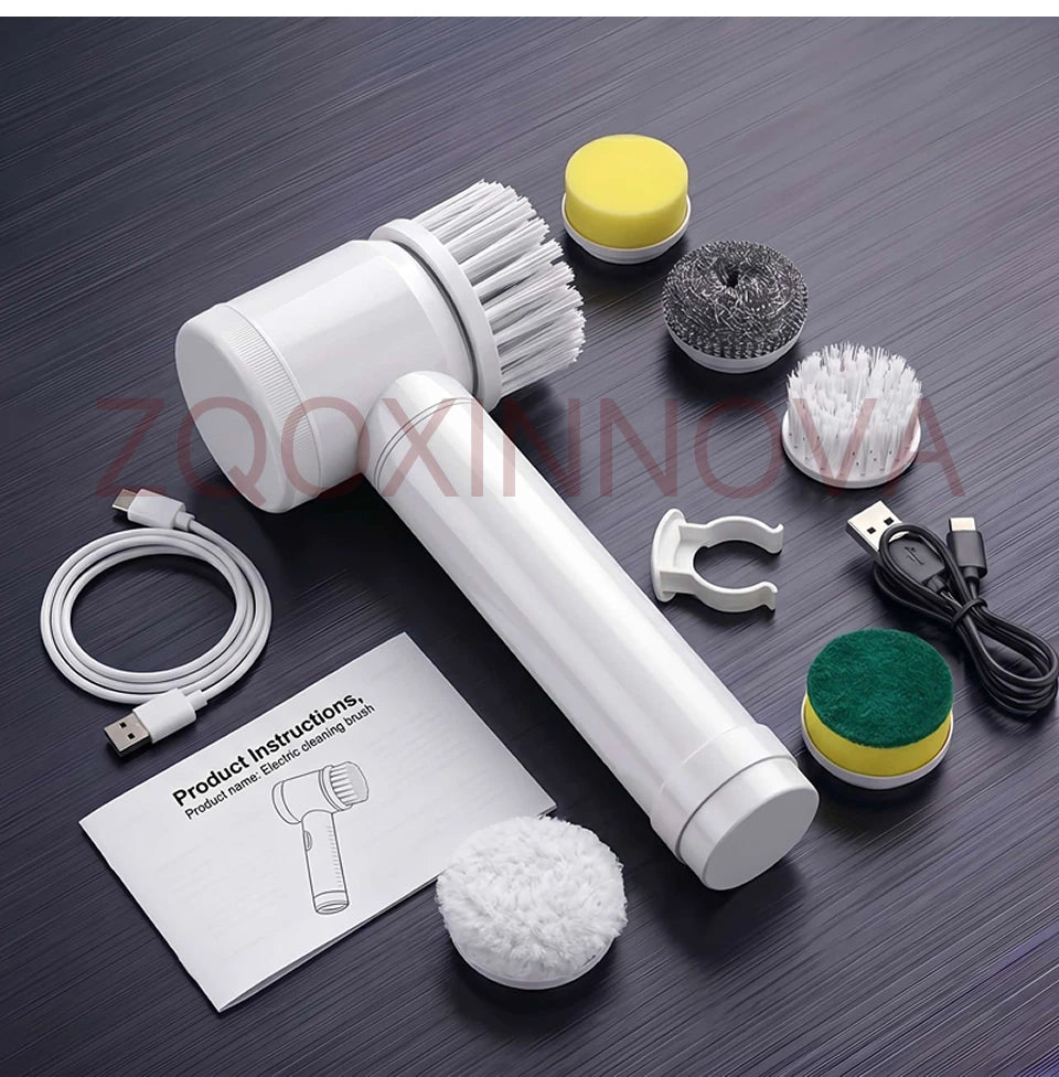 Household CordLess Electric Cleaning Brush Kitchen Gadgets Hair Brushes Bathroom Broom Toilet Mops Multifunctional Spin Scrubber Beauty World Shop