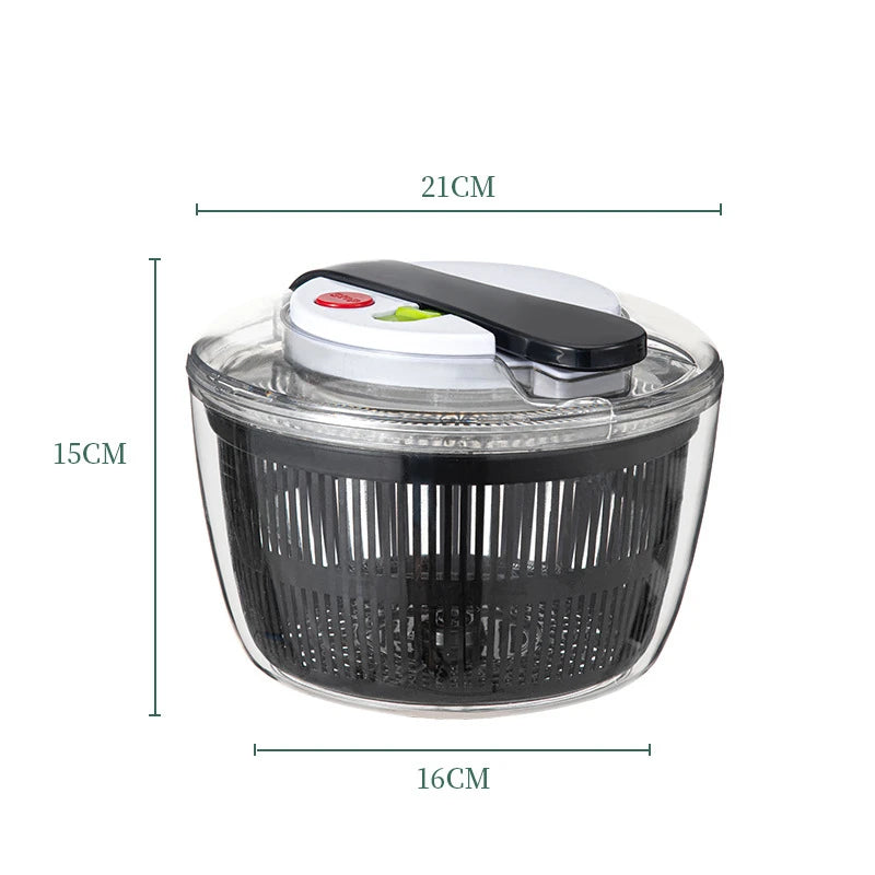 LMETJMA 3L Salad Spinner Large Salad Sowl With Lid One-handed Easy Press Salad Spinner Washer Dryer Drainer Mixer JT249 Beauty World Shop