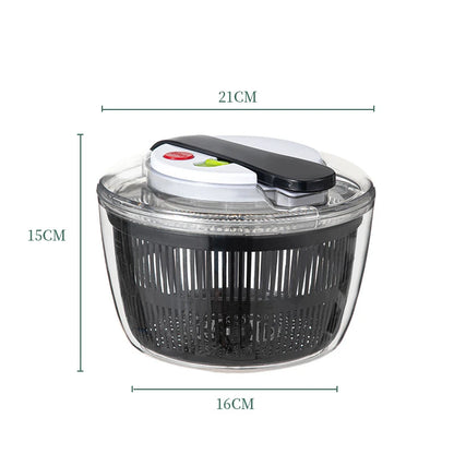 LMETJMA 3L Salad Spinner Large Salad Sowl With Lid One-handed Easy Press Salad Spinner Washer Dryer Drainer Mixer JT249 Beauty World Shop